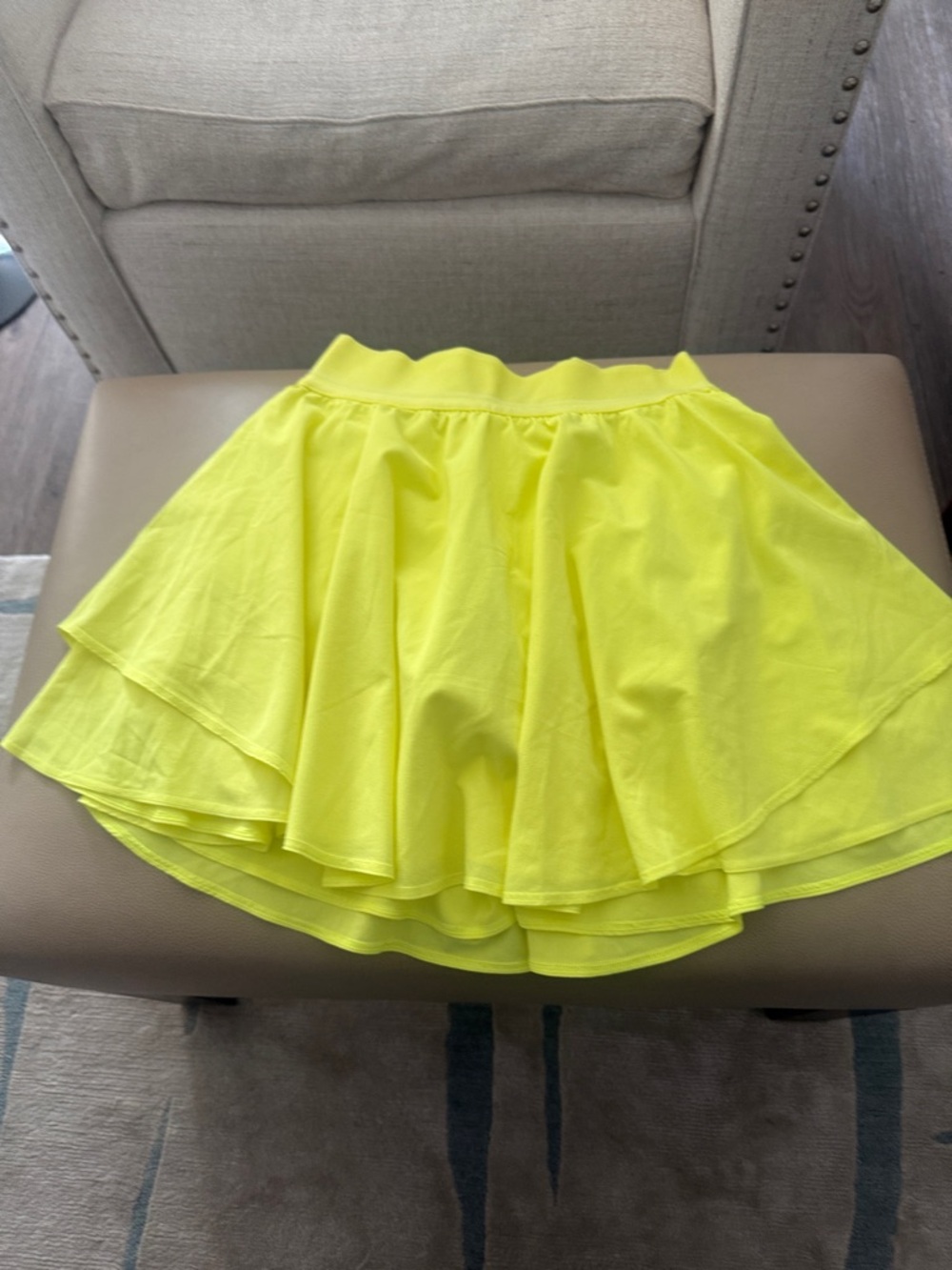 lululemon athletica Neon Yellow Layered Skater Skirt